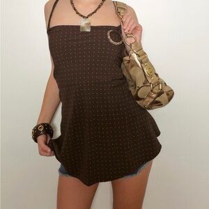 Brown Polka Dot Women's Top